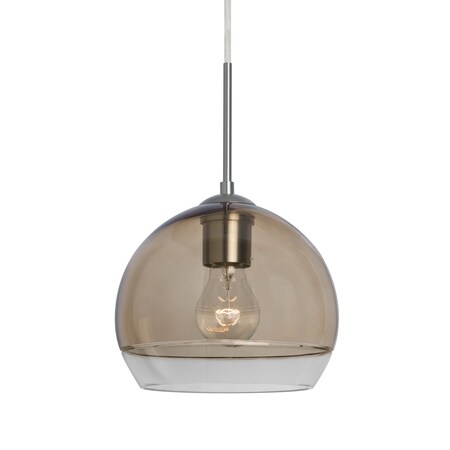 Besa Lighting Ally 8 Cord Pendant, Smoke/Clear, Satin Nickel Finish, 1x60W Incandescent 1JT-ALLY8SM-SN